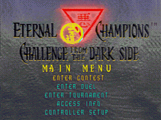 Eternal Champions Challenge From The Dark Side title screen for Sega Mega CD
